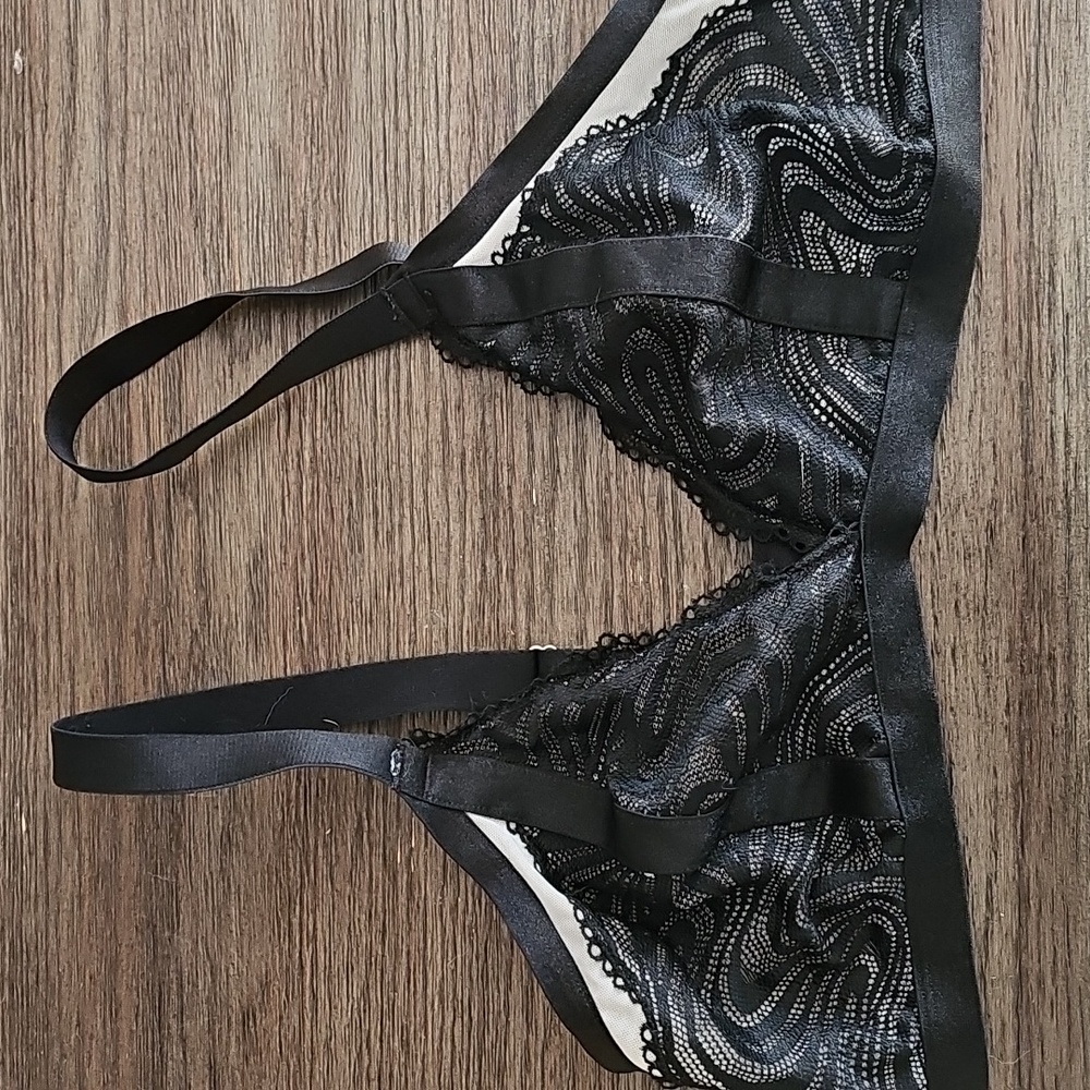 Auden Black and White Lace Bralette